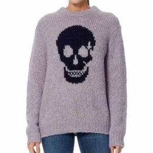 Skull Cashmere Sweater Madonna Alpaca Wool Blend in Lilac, size S